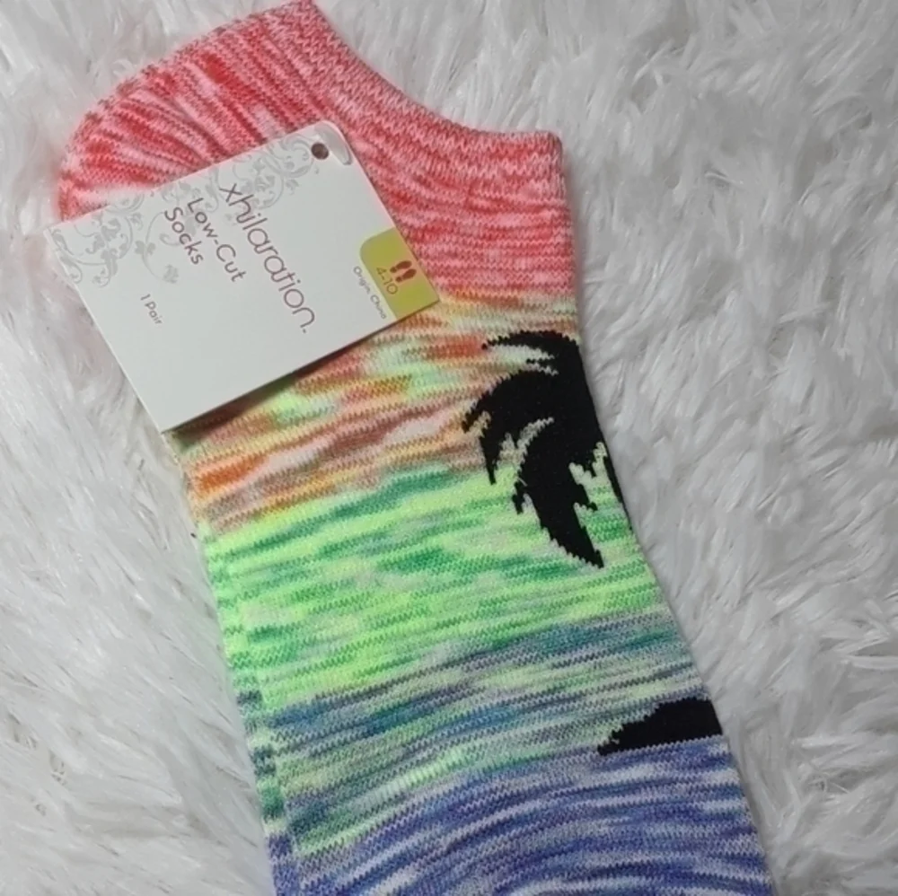 ☄Xhiliaration Palm Tree Paradise Socks